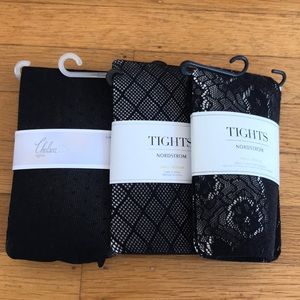 3 Black Nordstrom Nylon Tights S/M - never opened